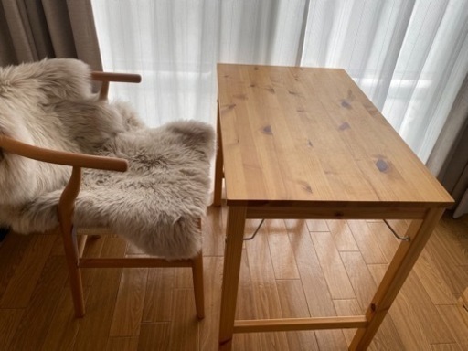 無印良品　パイン材テーブル　デスク　折りたたみ式　80×50×70