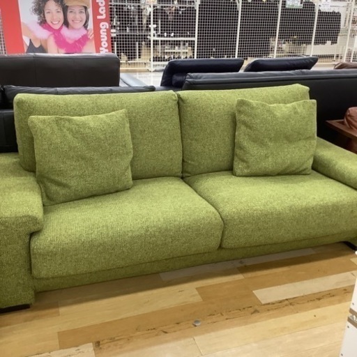 布製3人掛けソファー　クッション付【トレジャーファクトリーラパーク岸和田店】