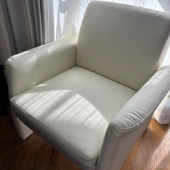 【美品】ソファー　1人掛けソファ　1人用　シングル　ホワイト