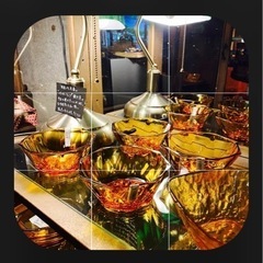 アンバーガラス　昭和レトロ