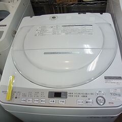分解清掃済！SHARP　シャープ　7.0ｋｇ　全自動洗濯機　ES-GE7D　穴なし槽　ほぐし運転　2019年製　の画像