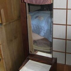 昭和レトロな古い鏡台座鏡 全身投影可能  アンティーク