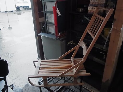 木製そり背もたれ付き手押しスノースレッドレトロ乗用玩具雪遊びソリ