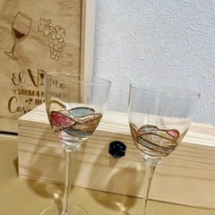 《お取引中》ワイングラス2個&ワイン木箱2種 無料
