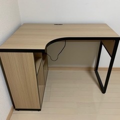 締切/受け渡し決定済【ニトリ】収納スペース付きL字型デスク 