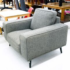 一人掛けソファー　グレー　リユース品の画像