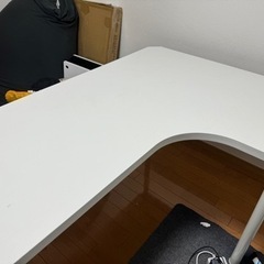 L字デスク　白