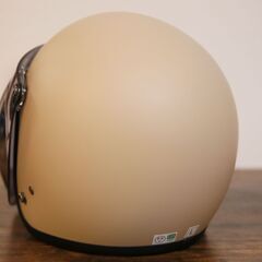 バイク用ヘルメット★人気ジェットヘル★ヴィンテージモカブラウン★バブルシールド付き★ほぼ未使用品の画像