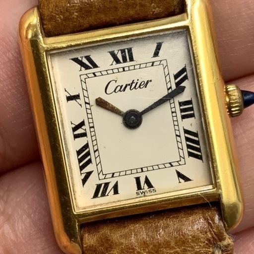 カルティエ　プレマストタンク　アンティーク　７０年代　18K金張り
