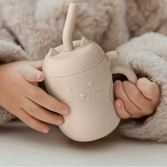 2こセット！ ベビー ソフト トレーニング カップ 水筒 ストロー付き