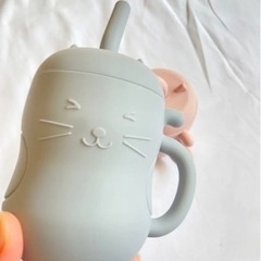2こセット！ ベビー ソフト トレーニング カップ 水筒 ストロー付きの画像