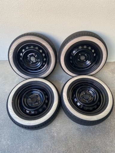 【値下げ】ホワイトリボンタイヤ ホイール込み4本セット
