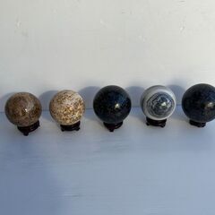 天然石の置物まとめて5個セット直径12㎝前後