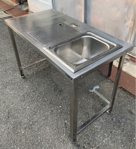 業務用 マルゼン 1槽シンク 幅1100×奥570×高さ800(mm) 水切りシンク 右シンク 台付シンク 流し台 厨房機材 キッチン 手洗い場 一層 1層