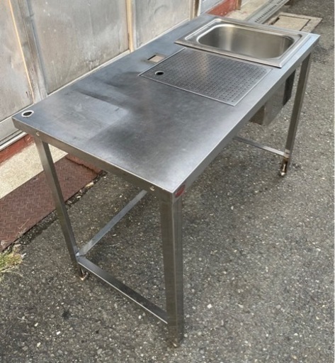 業務用 マルゼン 1槽シンク 幅1100×奥570×高さ800(mm) 水切りシンク 右シンク 台付シンク 流し台 厨房機材 キッチン
