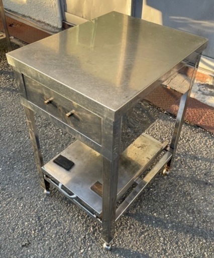 業務用 キャビネット 作業台 調理台 600×485×850 スライド コンロ台 焼き台 キャビネット型作業台 スライド炊飯台付き 厨房機器 大阪