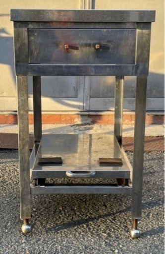 業務用 キャビネット 作業台 調理台 600×485×850 スライド コンロ台 焼き台 キャビネット型作業台 スライド炊飯台付き 厨房機器 大阪