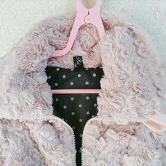 ピンクのふわふわベスト　110サイズ  女の子　保育園の画像