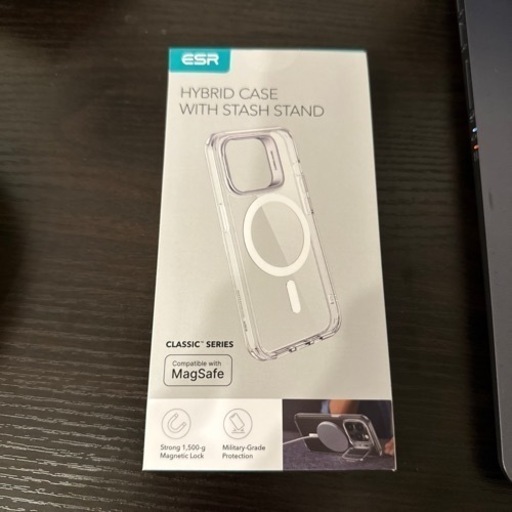 ESR iPhone 15 Pro ケース MagSafe対応 米軍MIL規格の保護 隠れスタンド スマホケース 傷防止背面 ブラック Classicシリーズ