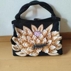 上品な着物のビーズバッグ