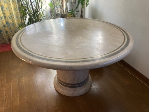【10/27廃棄予定】大理石　円テーブル　直径120cm 高さ70cm