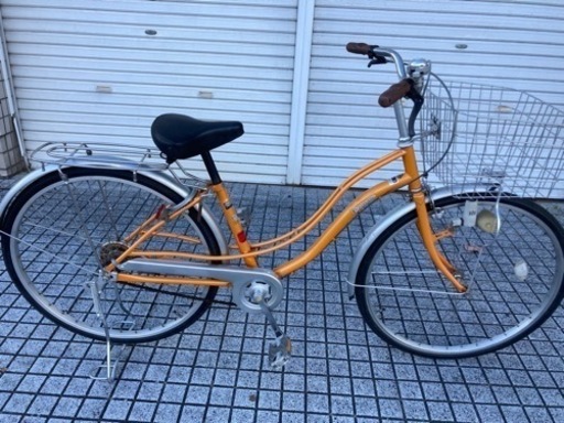 【26インチ自転車】日本製　変速なし　ファミリーサイクル　大きめ前かご、鍵新品❗️スペアキーあり　若林自転車　浜大津店　SALE中❗️