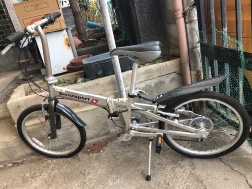 お話し中　折りたたみ自転車
