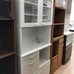 ★ジモティ割あり★  食器棚 ホワイト H180×W84×D41 クリーニング済み KJ3356