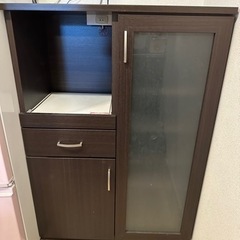 食器棚　食品棚　ダークブラウンの画像
