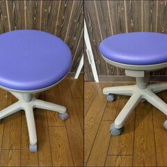 ノーリツイス 回転チェア TSS-13L ビニールレザー プラムブルー【引取限定・現状渡し】カグマニアの画像