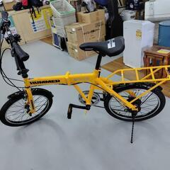 【新品・未使用 ※訳あり】HUMMER 折りたたみ自転車 イエロー HUMMER 折りたたみ自転車 自転車 ハマー ノーパンク 20インチ