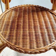 木製編みテーブル　の画像