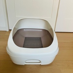 猫　ユニ・チャーム　デオトイレ　ハーフカバー　アイボリー　猫缶付き