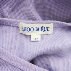シューラルー SHOO・LA・RUE 女児 半袖カットソー Tシャツ チュール袖 リボンモチーフ 紫 パープル 120サイズ の画像