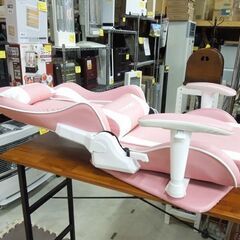 GTRACING ゲーミングチェア 座椅子タイプ ゲーミング座椅子 ピンク×ホワイト 180°リクライニング 回転座イス 札幌市 新道東店 GTRACING ゲーミングチェア 座椅子タイプ ゲーミング座椅子