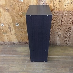 k102108 カラーボックス 3段扉付き 収納家具 ブラウン 本棚 オシャレ インテリア レトロ アンティーク 家具 現状品 中古品 の画像