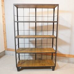 Journal Standard Furniture(ジャーナルスタンダードファニチャー)CALVI(カルビ)シェルフ。オーク材の風合いと鉄のダメージ感を生かしたヴィンテージテイストオープンシェルフ♪DJ233