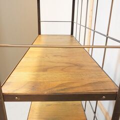 Journal Standard Furniture(ジャーナルスタンダードファニチャー)CALVI(カルビ)シェルフ。オーク材の風合いと鉄のダメージ感を生かしたヴィンテージテイストオープンシェルフ♪DJ233