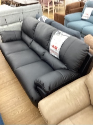 KJ-48【新入荷　リサイクル品】ニトリ　ビット/Nシールド　3シーターソファ　黒