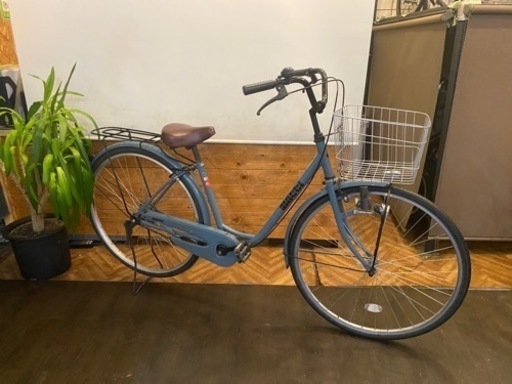 27インチ自転車　グレイッシュブルー