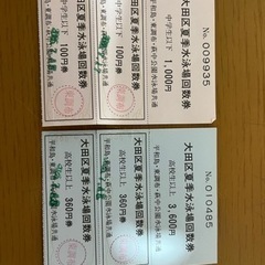 大田区夏季水泳場回数券