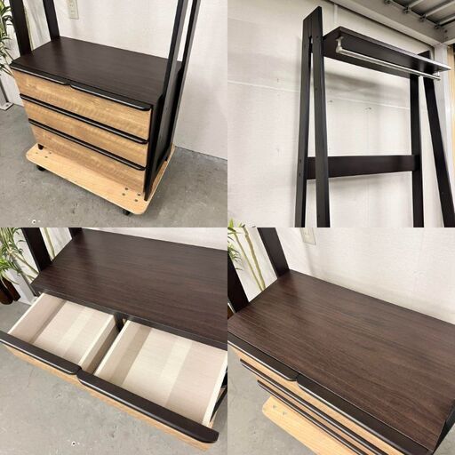  14437  NITORI オシャレ 3段ワードロープ ニーズ3  ハンガーラック タンス   ◆大阪市内・東大阪市他 5,000円