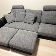 ★値下げします★LOWYA 3人掛けカウチソファ　ハイバックソファ