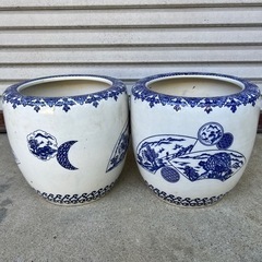 火鉢 七宝柄 珍品 灰入り 欠けあり