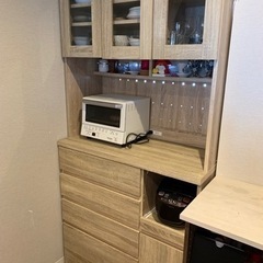 【お譲り先決定】LOWYA 食器棚+キッチン収納棚