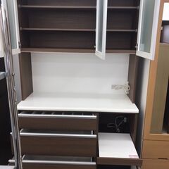 ☆ジモティ割あり☆ レンジボード ダークブラウン H201×D51×W120 
