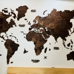 世界地図　インテリア　壁の画像