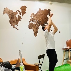 世界地図　インテリア　壁の画像