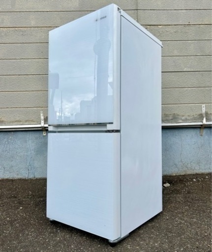 札幌市内配送可 21年製 Hisense ハイセンス 134L 2ドア冷凍冷蔵庫 HR-G13B-W ガラスドア