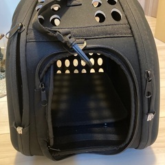 小型犬　 犬 猫 キャリー 折りたたみ 収納付 ブラック 小型犬・猫の画像